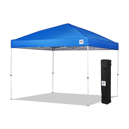E-Z Up Envoy Shelter, 10' W x 10' L, White Steel Frame, Royal Blue Top ENV3WH10RB